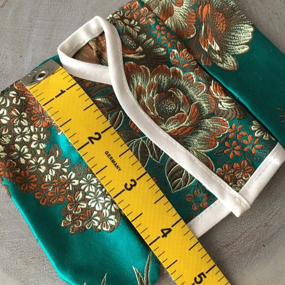 Handmade Green Floral Silk Jacquard Kimono Doll Clothing - Picture 5 of 7